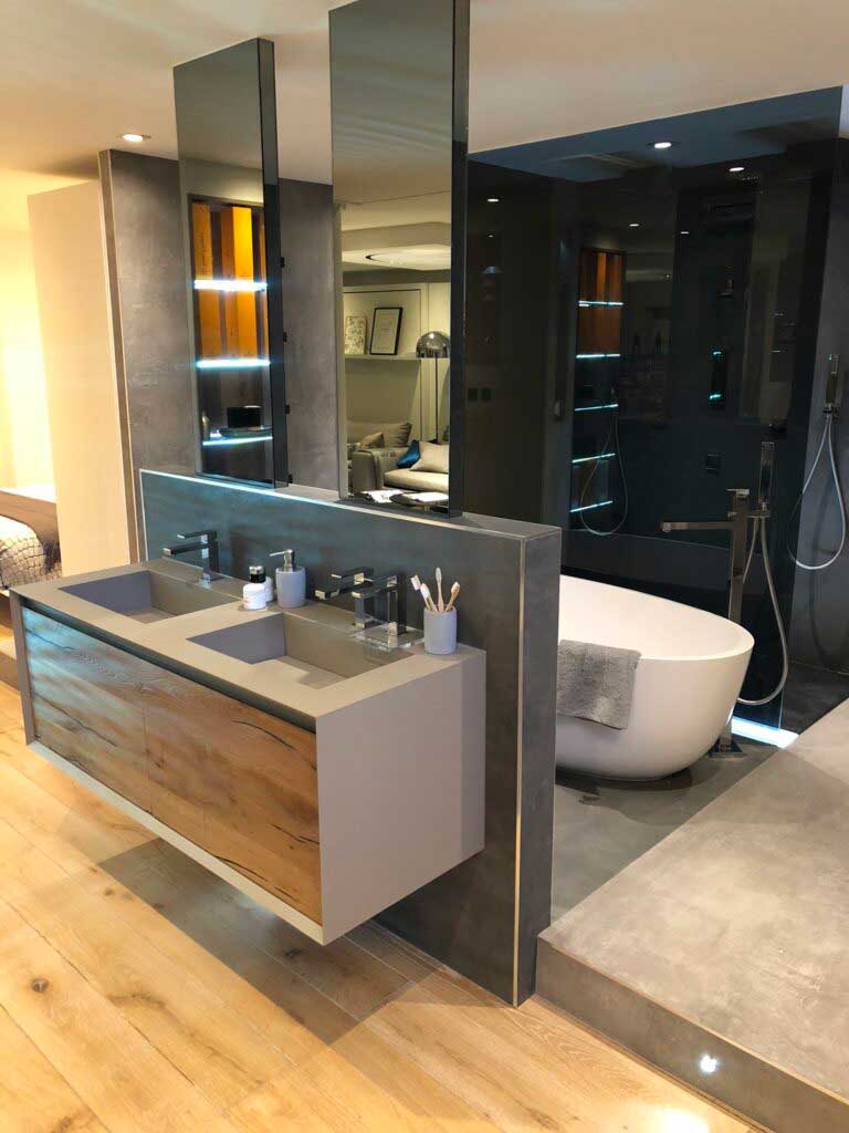 A finished bathroom suite by Professional Polish Builders in Croydon & South London